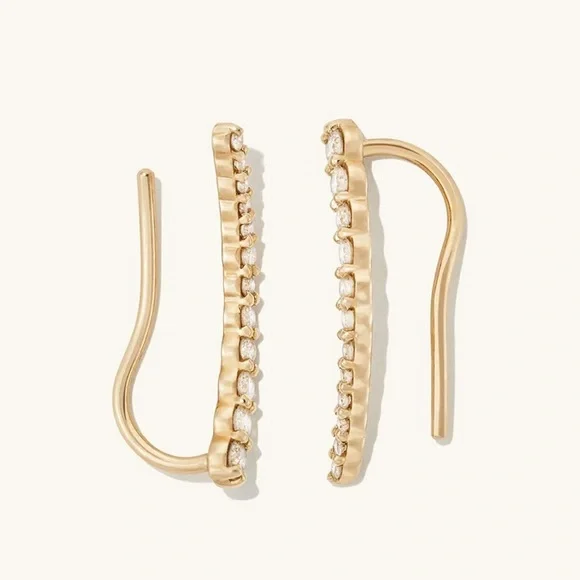 Mejuri: 14k Yellow Gold and Pavé Diamond Climber- ONE ONLY -LEFT EAR- New - Picture 5 of 7